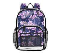 ISAOA Borsa trasparente per ragazzi, ragazze, motivo mandala con fiori e fulmini, zaino per la scuola, zaino trasparente, impermeabile e robusto