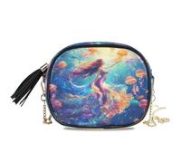 ISAOA Borse a tracolla piccola borsa a tracolla borsa a tracolla borse tote acquerello sirena medusa per le donne