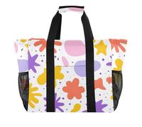 ISAOA Borse da spiaggia da donna con stampe geometriche colorate grandi borse da spiaggia impermeabile borsa da viaggio piscina yoga infermiera shopping bag