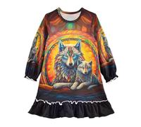 ISAOA Camicia da notte da notte leggera camicia da notte morbida pigiama vestito per 3-10 anni 4143-lupo, Multi, 3 anni