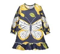 ISAOA Camicia da notte da notte leggera camicia da notte morbida pigiama vestito per 3-10 anni farfalla limone semplice colpo, Multi, 3 anni