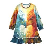 ISAOA Camicia da notte da notte leggera pigiama morbido per 3-10 anni blu rosso aquile faccia girasole, Multi, 3 anni