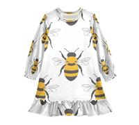 ISAOA Camicia da notte da notte leggera pigiama morbido per 3-10 anni giallo nero ape, Multi, 4 anni