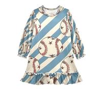 ISAOA Camicia da notte da notte leggera pigiama morbido per 3-10 anni palla da baseball stella, Multi, 3 anni