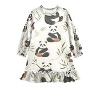 ISAOA Camicia da notte da notte leggera pigiama morbido per 3-10 anni Panda Banboo, Multi, 4 anni