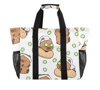 ISAOA Capybara - Borsa da spiaggia da donna, con motivo cetriolo, grande, impermeabile, da viaggio, piscina, yoga, infermiera, shopping