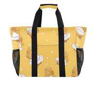 ISAOA Capybara, borsa da spiaggia da donna, con motivo danzante, grande, impermeabile, da viaggio, piscina, yoga, infermiera, shopping