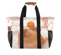 ISAOA Capybara - Borsa da spiaggia da donna, grande, impermeabile, da viaggio, piscina, yoga, infermiera, shopping