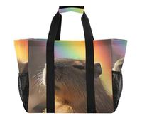 ISAOA Capybara e Rainbow Borse da spiaggia da donna, grande, impermeabile, borsa da spiaggia, viaggi, piscina, yoga, infermiere, shopping