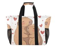 ISAOA Capybara Love - Borsa da spiaggia da donna, grande, impermeabile, da viaggio, piscina, yoga, infermiera, shopping