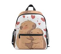 ISAOA Capybara Love - Zaino per la scuola materna per bambini, piccolo, a tracolla, per scuola materna, casual, per ragazzi e ragazze