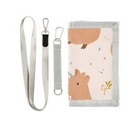 ISAOA Capybara - Portafogli per bambini con motivo a torta, per ragazzi e ragazze, portafoglio a tre ante con tasca portamonete con cerniera e porta carte, portafoglio novità per regali di compleanno