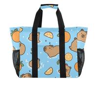 ISAOA Carino Capybara Orange Beach Borse per le Donne Grande Impermeabile Spiaggia Tote Bag Viaggi Piscina Yoga Infermiera Shopping Tote Bag