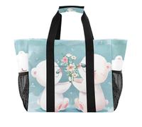 ISAOA Carino Due Orsi Beach Borse per le Donne Grande Impermeabile Spiaggia Tote Bag Viaggi Piscina Yoga Infermiera Shopping Tote Bag