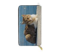 ISAOA Carino Pet Cat Beach Portafoglio Borsetta, Multi-funzione Borsetta Zipper Pochette Borsetta, Grande Capacità Porta Carte, 19 CM, #01, Taglia unica, alla moda