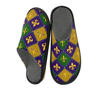 ISAOA Ciabatte blu a rombo Iiris Flower House per donne e uomini, pantofole antiscivolo calde pantofole da casa per interni ed esterni, 34-35, Fiore Iiris Blu Rombo, 42/42.5 EU