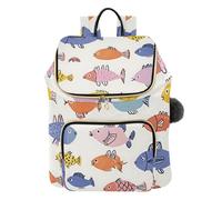 ISAOA Colorful Cartoon Fish Pattern Moda Zaino Borsa per le Donne Borsa a Tracolla Casual Daypack Travel Ladies Bag 15L