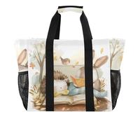 ISAOA Coniglietto Riccio Dormire Beach Borse per le Donne Grande Impermeabile Spiaggia Tote Bag Viaggi Piscina Yoga Infermiera Shopping Tote Bag