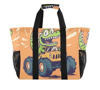 ISAOA Crocodile Rally Car Beach Bags for Women Large Waterproof Beach Tote Bag Travel Pool Yoga Nurse Shopping Tote Bag