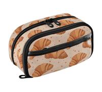 ISAOA Croissant - Astuccio a cinque punte con motivo a stella in PVC trasparente, impermeabile, con cerniera, organizer con divisore in PE, grande capacità, per scuola e ufficio