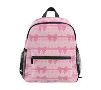 ISAOA Cute Coquette Light Red Bow Kids Small School Backpack, Toddler Preschool Shoulder Bookbag Kindergarten School Bag Casual Daypack for Boys Girls