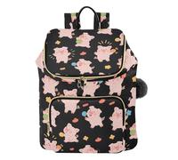 ISAOA Cute Pig Play Pattern Moda Zaino Borsa per le Donne Borsa a Tracolla Casual Daypack Viaggio Signore Borsa 15L