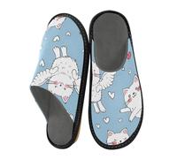 ISAOA Fly Cat House Pantofole per donne e uomini, pantofole antiscivolo calde pantofole per interni ed esterni, 34-35, Fly Cat, 38/39 EU