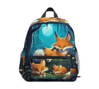 ISAOA Forest Fox Family - Zaino per la scuola materna per bambini, piccolo, a tracolla, per scuola materna, stile casual, per ragazzi e ragazze