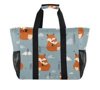 ISAOA Fox Embrace - Borsa da spiaggia da donna, grande, impermeabile, da spiaggia, da viaggio, piscina, yoga, infermiera, shopping