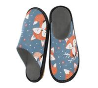 ISAOA Fox House Pantofole per donne e uomini, pantofole antiscivolo calde pantofole da casa per interni ed esterni, 34-35, Volpe, 40.5/41 EU