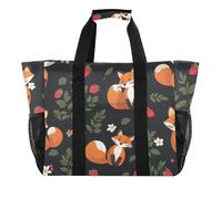 ISAOA Fox Strawberry Beach Bags - Borsa da spiaggia da donna, grande, impermeabile, da viaggio, piscina, yoga, infermiera, shopping