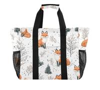 ISAOA Fox Tree Branch Beach Bags per le donne Grande Impermeabile Beach Tote Bag Viaggi Piscina Yoga Infermiere Shopping Tote Bag