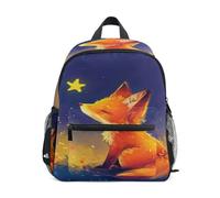 ISAOA Fox under The Starry Night - Zaino per la scuola materna per bambini, piccolo, a tracolla, per scuola materna, stile casual, per ragazzi e ragazze