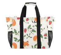 ISAOA Foxes fragole borse da spiaggia per le donne grande impermeabile spiaggia tote bag viaggio piscina yoga infermiere shopping tote bag