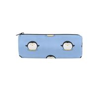 ISAOA Grande astuccio rotondo per matite, trucchi, astuccio con cerniera, astuccio per cancelleria e penne, per uso quotidiano per scuola, università, lavoro e ufficio, con simpatico pinguino