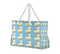 ISAOA Grande borsa da spiaggia a tracolla con cerniera e tasche, cappello da chef, anatra, per palestra, viaggi, sport
