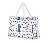 ISAOA Grande borsa da spiaggia, borsa a tracolla con cerniera e tasche, la statua della libertà per palestra, viaggi, sport