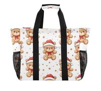 ISAOA Graziosa borsa da spiaggia con orsacchiotto e stelle, da donna, grande, impermeabile, da spiaggia, da viaggio, piscina, yoga, infermiera, shopping