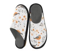 ISAOA Graziose pantofole da casa con uccellini e piccoli fiori per donne e uomini, pantofole antiscivolo calde pantofole per interni ed esterni, 34-35, Simpatico uccello e piccolo fiore, 43/44 EU