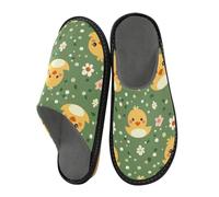 ISAOA Graziose pantofole da casa con volti d'anatra e fiori, per donne e uomini, pantofole antiscivolo, calde pantofole per interni ed esterni, 34-35, Carino Anatra Faces Fiori, 38/39 EU