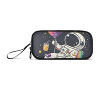 ISAOA Grazioso astuccio con unicorno astronauta sullo spazio, grande capacità, 3 scomparti, portatile, grande scatola portamatite per adolescenti, ragazzi, ragazze, adulti, studenti, Astronauta