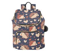 ISAOA Hedgehog and Love - Zaino da donna alla moda, borsa a tracolla, casual, da viaggio, 15 l