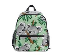 ISAOA Koala carino su verde bambini zaino per ragazze ragazzi bambino zaino asilo con cinghia toracica zaino asilo nido borsa asilo nido borsa per pannolini mini borsa, Multi, 10x6x12 in