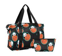 ISAOA Lazy Panda on The Orange - Borsone sportivo da basket, #01, Taglia unica, alla moda