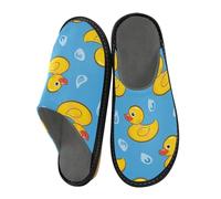 ISAOA Little Yellow Duck on Blue River House Pantofole per donne e uomini, pantofole antiscivolo calde pantofole per interni ed esterni, 34-35, Piccola anatra gialla sul fiume blu, 42/42.5 EU