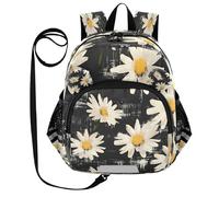 ISAOA Mini zaino per bambini, zaino da viaggio con fiori e nero, per asilo elementare, ragazzi e ragazze, Multi, M