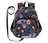 ISAOA Mini zaino per bambini, zaino da viaggio per bambini, con motivo floreale sulle ali per scuola materna, elementare, ragazzi e ragazze, Multi, M