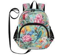 ISAOA Mini zaino per bambini zaino per bambini zaino da viaggio blu giallo colibrì per scuola materna elementare ragazzi ragazze, Multi, S