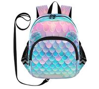 ISAOA Mini zaino per bambini zaino per bambini zaino da viaggio borsa a squame di pesce uno per asilo elementare ragazzi ragazze, Multi, M