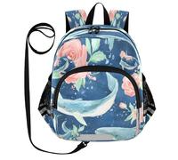 ISAOA Mini zaino per bambini zaino per bambini zaino da viaggio borsa balena rosa per asilo elementare ragazzi ragazze, Multi, S